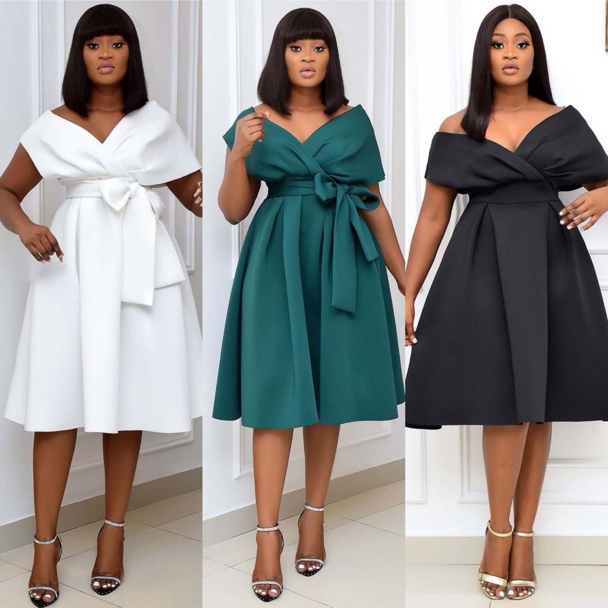 Unveiling Elegance: The Off-Shoulder Midi Dress for Hip-Hop Urban Streetwear - Blakonik