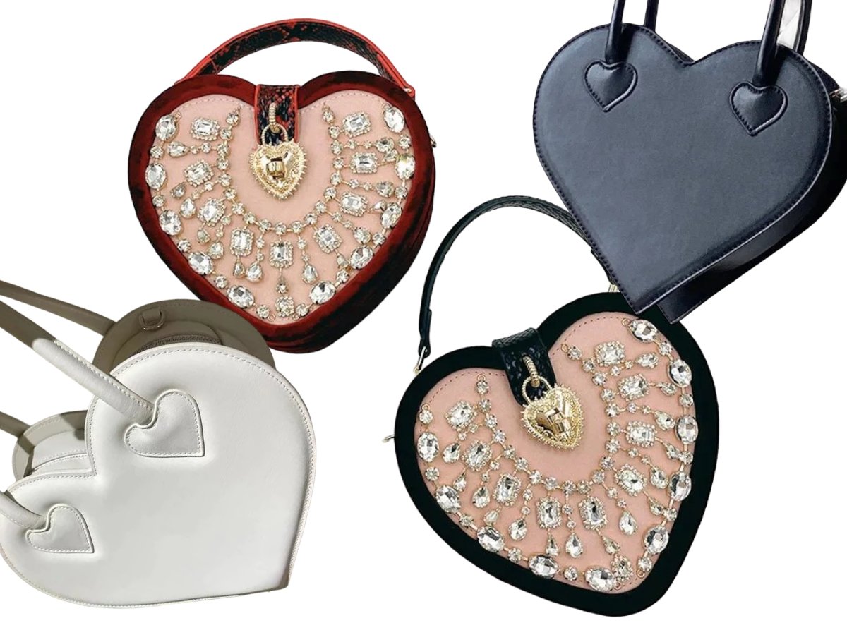Heart-Shaped Handbags: A Tale of Two Styles Featuring the Black and Red Heart Shaped Purses - Blakonik