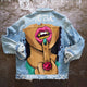 Painted denim jacket street art style