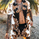 Mens Hawaiian style 2 piece beach suit shirt and shorts set