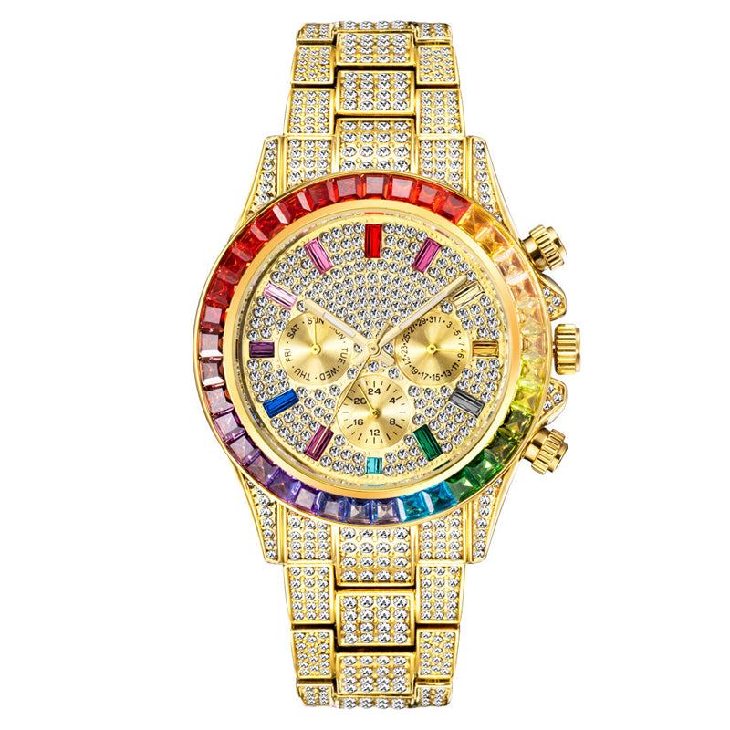 Mens Luxury Watch Hip Hop Ice Out Zircon Bling Wristwatch - Mens Wristwatch - BLAKONIK