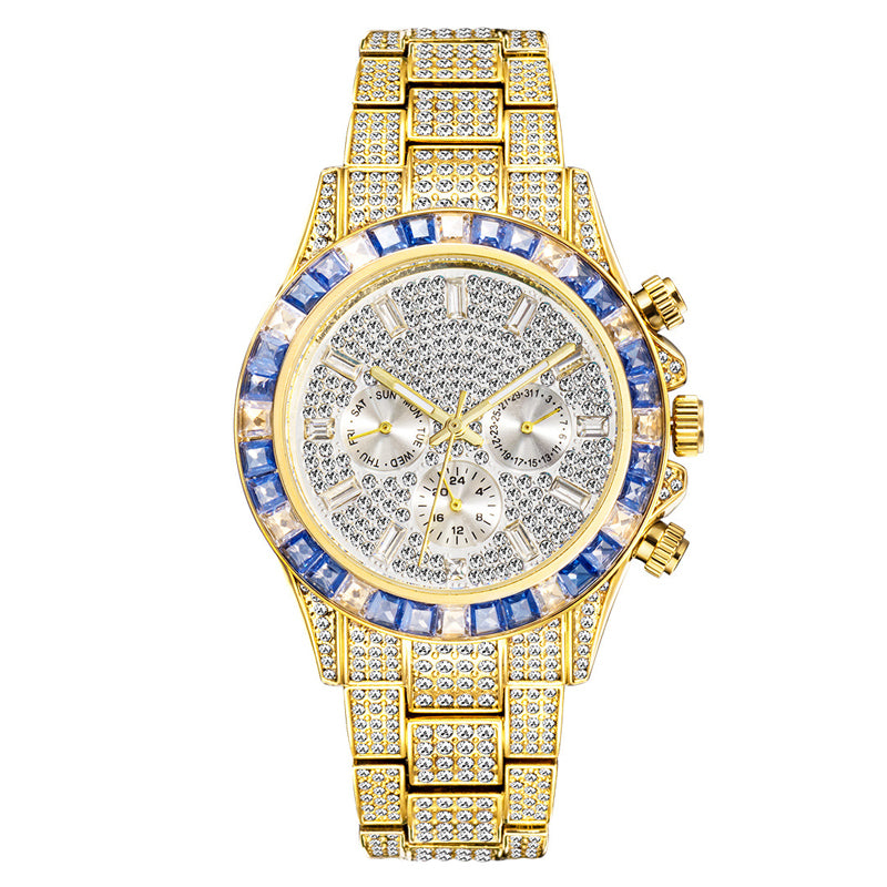 Mens Luxury Watch Hip Hop Ice Out Zircon Bling Wristwatch - Mens Wristwatch - BLAKONIK