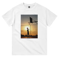 Blakonik | B-Ball at Sunset Crewneck Tee - Print Material