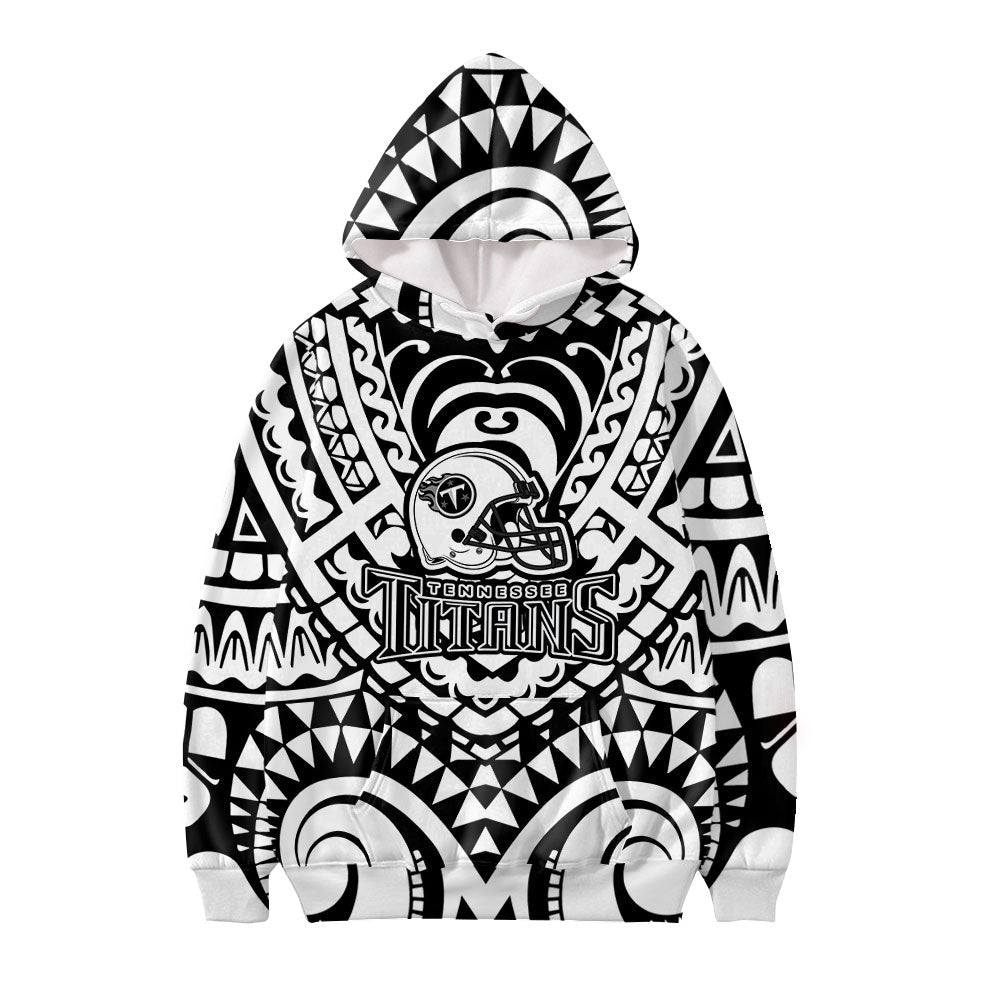 Blakonik | Polynesian Tribal Print Unisex Hoodie L-3XL - Hoodie