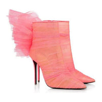 Blakonik | Womens Transparent Clear PVC Fishnet Booties Ankle Boots - Womens Shoes