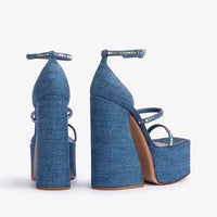 Blakonik | High Heel Platform Shoes Open-Toe Leather Upper Women - Womens Shoes