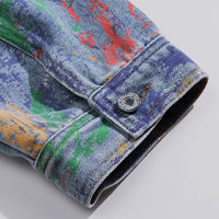 Blakonik | Mens Graffiti Denim Graffiti Jeans Jacket – Italian Fashion Style M-2XL - Men's Denim Jacket