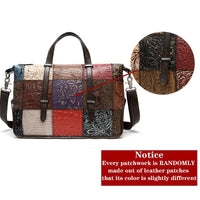 Blakonik | Fresh Vibes: Genuine Leather Shoulder Bag with Embossed Patchwork Style -