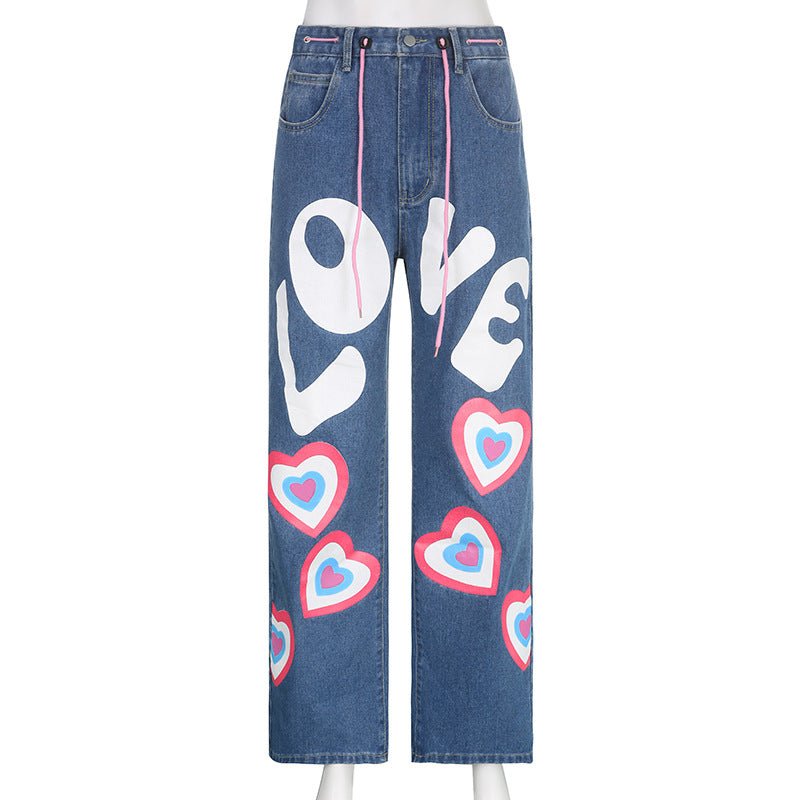 Blakonik | Hearts Flare Denim Cargos: Low-Waist Womens Fashion S-L - Womens Jeans