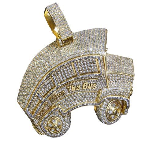 Blakonik | Iced Out Moissanite Pendant Necklace Hip Hop Rapper Silver 925 Swag - Moissanite Jewelry