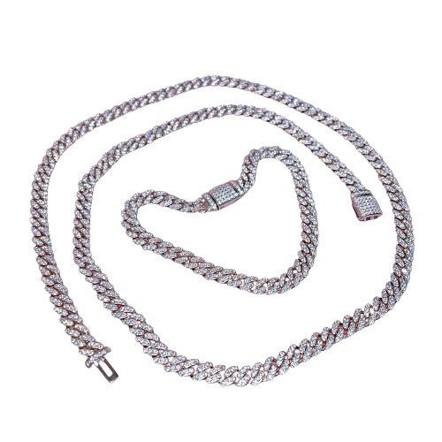 Blakonik | Iced Out Moissanite Sterling Silver Chain Collection - Chains
