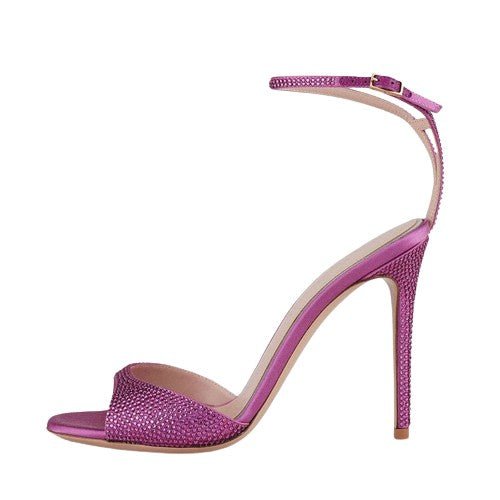 Blakonik | Ladies Stiletto High Heels Dress Shoes Purple Rhinestones Luxury - Womens Shoes