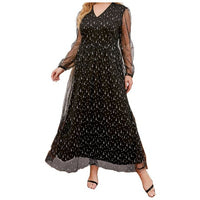 Blakonik | Womens Plus Size Midi Dress Sequins XL-4XL - Maxi Dress