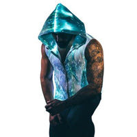 Blakonik | Luminous Zip Hoodie Glitter Light Jacket Mens S-XL - LED Hoodie