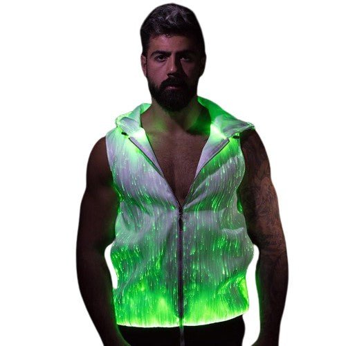 Blakonik | Luminous Zip Hoodie Glitter Light Jacket Mens S-XL - LED Hoodie