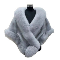 Blakonik | Luxurious Faux Mink and Fox Fur Collar Patchwork Winter Coat for Women with Plush Knitted Scarf Detail -