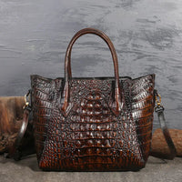 Blakonik | Luxury Crocodile Pattern Leather Tote Bag for Women -