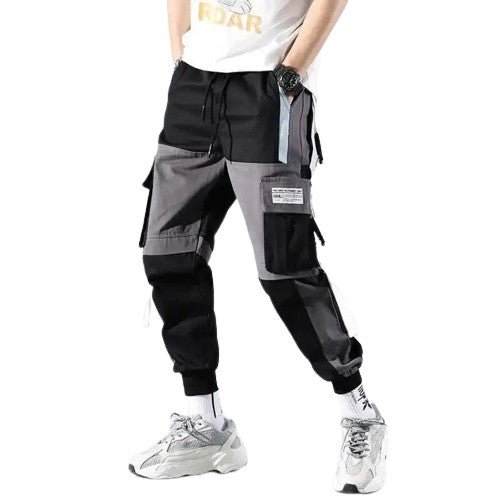 Blakonik | Mens Cargo Joggers Hip-Hop Streetwear with Pockets & Straps - Men's Cargo Joggers
