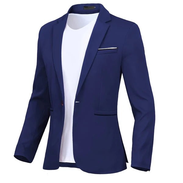 Blakonik | Men's One-Button Business Casual Blazer - Available in Black, Grey, Red (Sizes M-3XL) - Men's Blazer