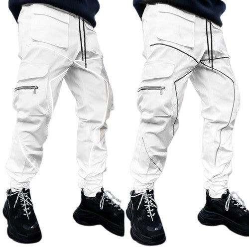 Blakonik | Mens Reflective Baggy Cargo Hip Hop Long Pants M-3XL - Cargo Pants