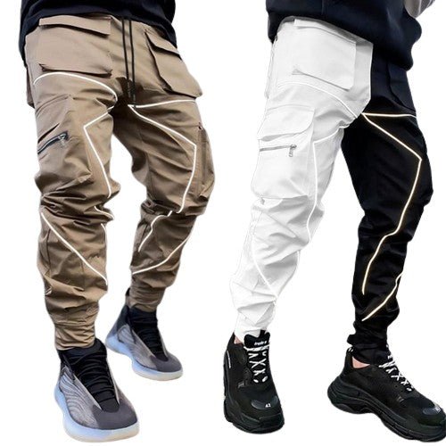 Blakonik | Mens Reflective Baggy Cargo Hip Hop Long Pants M-3XL - Cargo Pants