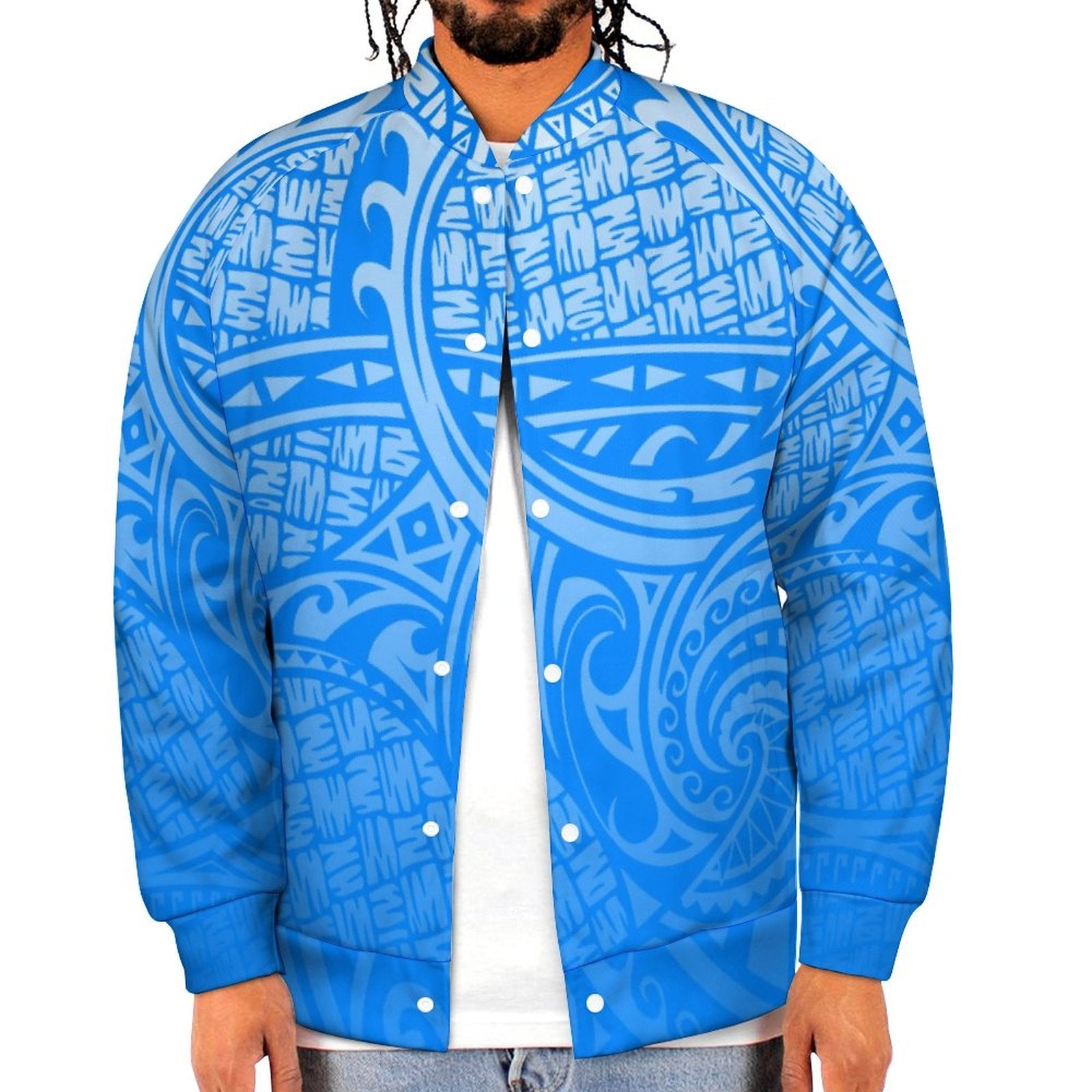 Blakonik | Mens Tribal Tapa Print Big & Tall Casual Jacket XXS-6XL - Tapa Print Men's Jacket