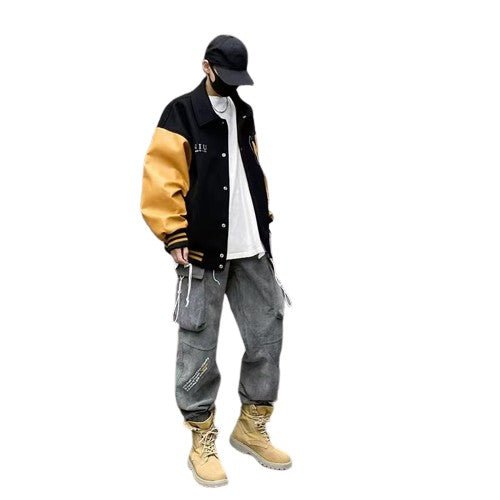 Blakonik | Mens Two-Piece Streetwear Tracksuit Vegan Leather M-XL - Men's Jacket and Pants