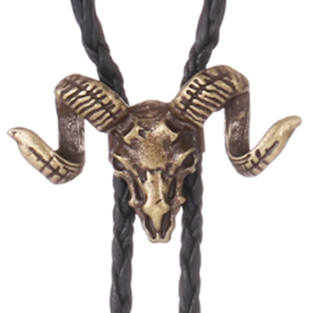 Blakonik | Rustic Charm Vintage Goat Rope Leather Bolo Tie Necklace - Bolo Tie