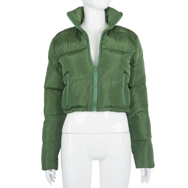 Blakonik | Simple Plus Size Women's Warm Winter Bubble Coat - Thick Puff Jacket with Pockets -