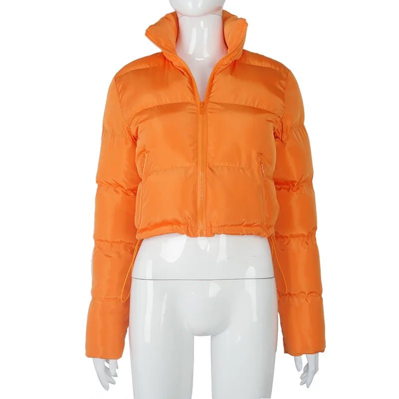 Blakonik | Simple Plus Size Women's Warm Winter Bubble Coat - Thick Puff Jacket with Pockets -