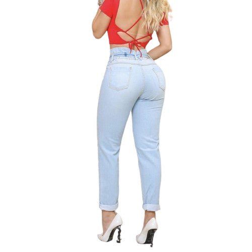 Blakonik | Skinny Denim High Waist Pencil Jeans - Icy Blue 3D Print S-3XL - Women's Jeans