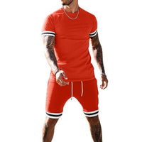 Blakonik | Sportswear Mens 2-Piece Shorts Set in Solid Colors S-4XL - Men's 2 Piece Shirt and Shorts Set