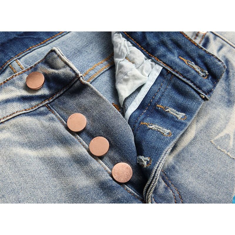 Blakonik | Mens Slim Fit Painted Denim Pants Street Art Jeans 29"-38" - Men's Jeans