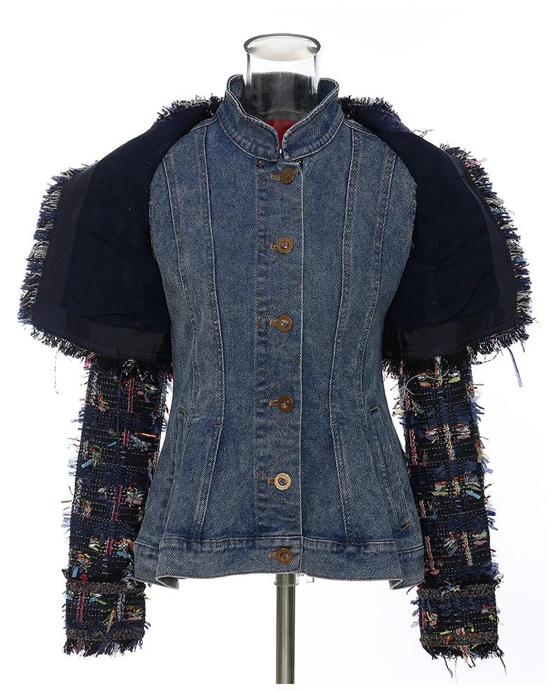 Blakonik | Stylish Winter Tassel Denim Jacket for Women - Removable Casual Street Style -