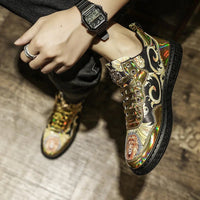 Blakonik | UrbanStride High-Top Walking Shoes - Men's Casual Fashion Printed Board Fitness Shoes -