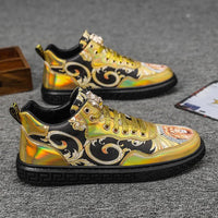 Blakonik | UrbanStride High-Top Walking Shoes - Men's Casual Fashion Printed Board Fitness Shoes -