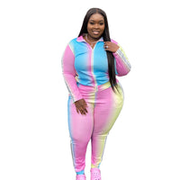Blakonik | Womens Tie Dye Tracksuit Plus Size Two Piece Set L-5XL - Women's Tracksuit